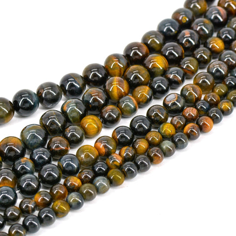 Blue Tiger's Eye Beads, Natural Stone Beads, Genuine Stone Beads, Blue Tiger's Eye Beads, Round Gemstone Beads for Necklace Bracelet Making