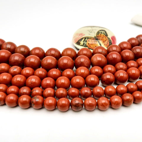 Natural Red Jasper Beads 4mm 6mm 8mm 10mm 12mm Round Natural Red Red Jasper Gemstone Beads for Bracelets Necklace Jewelry Making