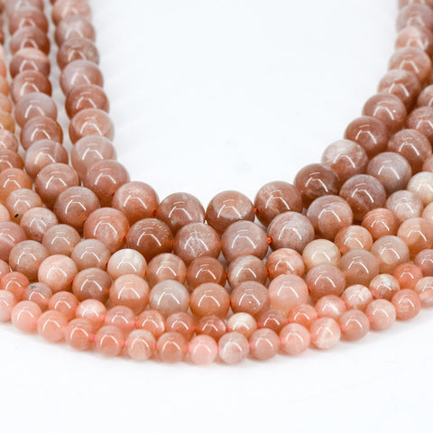 Sunstone Beads, Natural Stone Beads, Genuine Stone Loose Beads, Round Sun Stone Gemstone Beads for Necklace Bracelet Jewelry Making