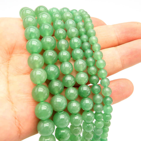 Natural Green Aventurine Beads 4mm 6mm 8mm 10mm 12mm Round Natural Green Jade Bead Gemstones for Bracelets Jewelry Making