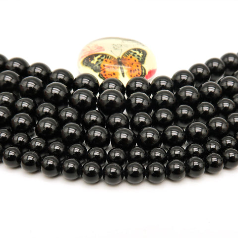 Natural Black Onyx Beads 4mm 6mm 8mm 10mm 12mm Round Natural Black Onyx Gemstones Loose Beads for Bracelets Necklace Jewelry Making