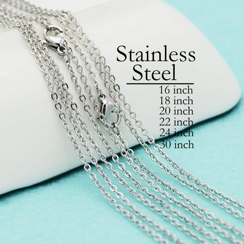 100 x Stainless Steel Necklace for Women or Men, Stainless Steel Chain Necklace Wholesale, Stainless Steel Chain for Jewelry Making