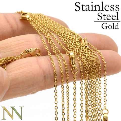 100 x Stainless Steel Necklace for Women or Men, Stainless Steel Chain Necklace Wholesale, Stainless Steel Chain for Jewelry Making