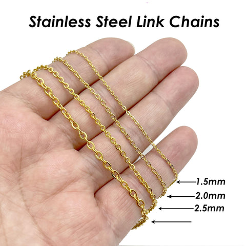 100 x Stainless Steel Necklace for Women or Men, Stainless Steel Chain Necklace Wholesale, Stainless Steel Chain for Jewelry Making