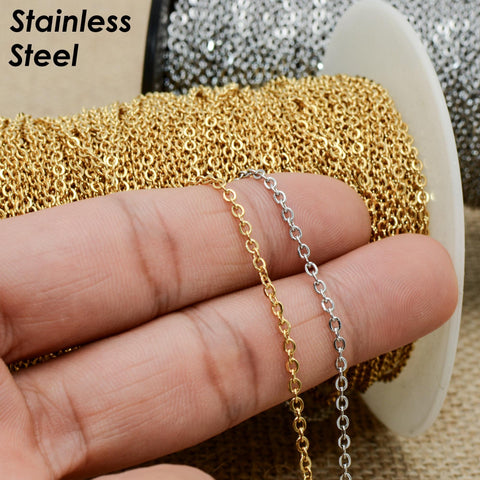 100 x Stainless Steel Necklace for Women or Men, Stainless Steel Chain Necklace Wholesale, Stainless Steel Chain for Jewelry Making