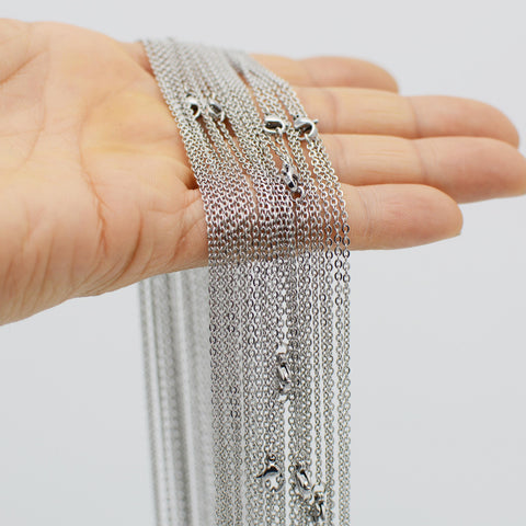 100 x Stainless Steel Necklace for Women or Men, Stainless Steel Chain Necklace Wholesale, Stainless Steel Chain for Jewelry Making
