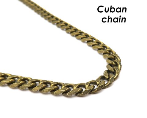 8mm Cuban Necklaces for Men Women, Big Cuban Link Necklace, Stainless Steel Curb Chain Necklace Steel Gold Bronze Copper, Gift for Him Her