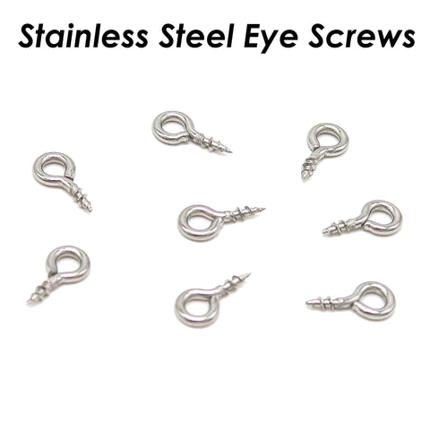 50 x Stainless Steel Eye Screws Gold Silver, Screw Eye Bails, Screw Eye Pin, Eye Pin Bail Peg for Jewelry Making, Jewelry Supplies