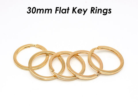 30mm Circle Key Rings Split Rings, Bulk Wholesale KeyRings, Keychain Supplies, Round Keyring for Key Chain - Silver Bronze Copper Gold