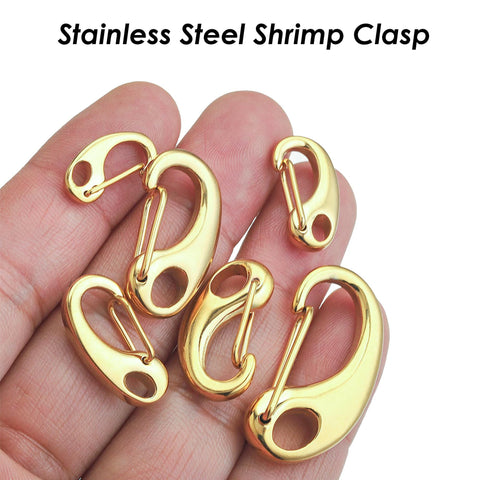 10 x Stainless Steel Lobster Clasp Gold Silver, Shrimp Clasp, Push Gate Clasp, Carabiner Clasp, Wholesale Jewelry Findings Supplies