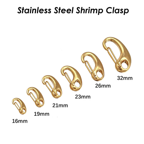 10 x Stainless Steel Lobster Clasp Gold Silver, Shrimp Clasp, Push Gate Clasp, Carabiner Clasp, Wholesale Jewelry Findings Supplies