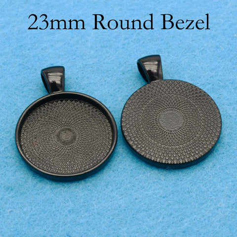 23mm Round Pendant Tray, 7/8 Inch Pendant Blanks, 23mm Round Bezel Cup, 23mm Cabochon Setting Base for Jewelry Making