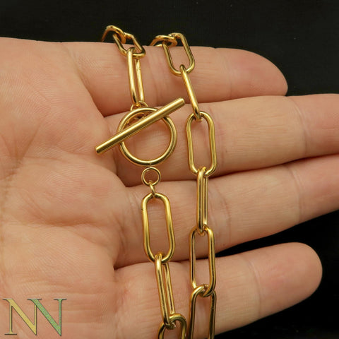 Stainless Steel Paperclip Clip Chain Gold Silver, Paper Clip Chain Stainless Steel Chain Bulk Chain for Necklace Bracelet Making