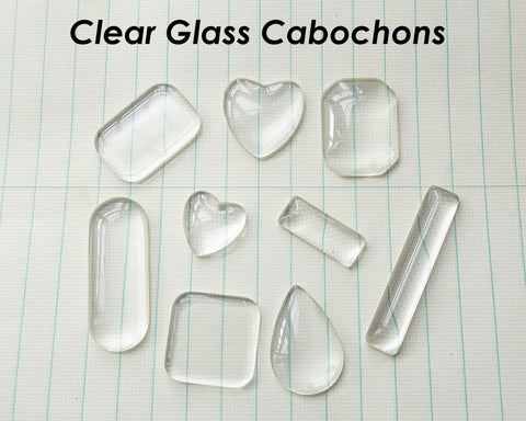 10/50 Pieces - Clear Glass Cabochons Oval Square Round 10 12 14 16 18 20 22 23 25 30 35 38mm Glass Pieces for Jewelry Making