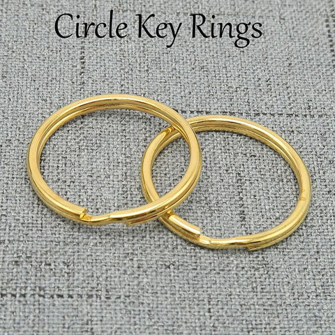 Bulk Wholesale Key Rings, Circle Keyring Split Ring, Keychain Supplies, 25mm Round Keyrings for Key Chain - Silver Bronze Copper Gold