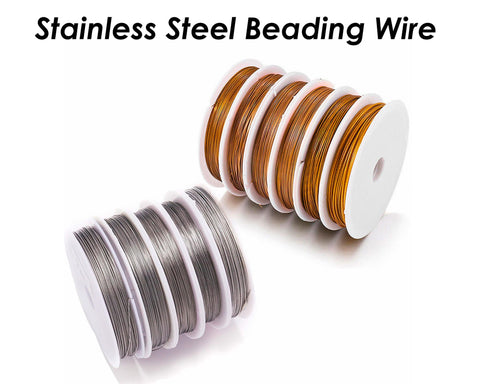 Stainless Steel Artistic Wire Gold Silver, Nylon Coated Stainless Steel Beading String Wire, Jewelry Making Supplies