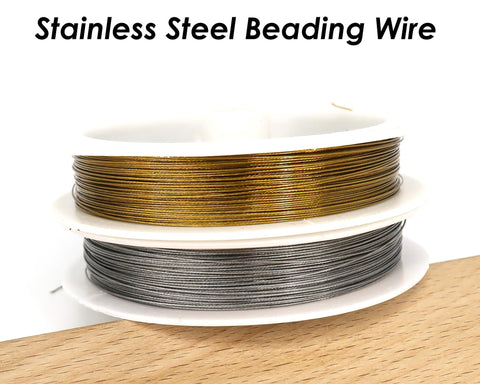 Stainless Steel Artistic Wire Gold Silver, Nylon Coated Stainless Steel Beading String Wire, Jewelry Making Supplies