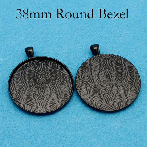 38mm Pendant Pendant Tray, 1.5 Inch Round Bezel Pendant Setting, 38mm Round Cabochon Setting, 38mm Pendant Blanks Silver Bronze Copper