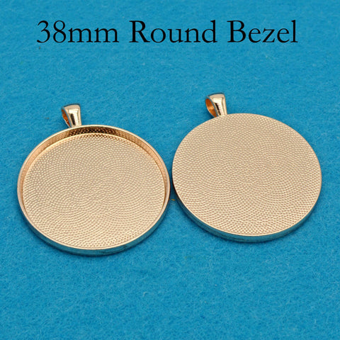 38mm Pendant Pendant Tray, 1.5 Inch Round Bezel Pendant Setting, 38mm Round Cabochon Setting, 38mm Pendant Blanks Silver Bronze Copper