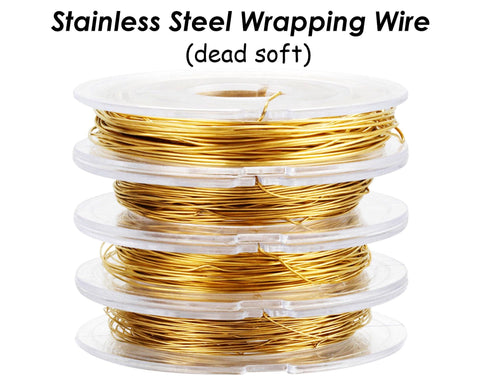 10 Meters x Stainless Steel Wire Gold Silver Wrapping Wire, Dead Soft Wire String, Stainless Steel Beading Wire For Jewelry Making