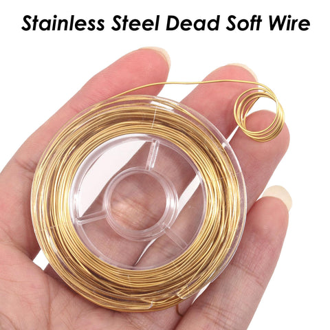 10 Meters x Stainless Steel Wire Gold Silver Wrapping Wire, Dead Soft Wire String, Stainless Steel Beading Wire For Jewelry Making