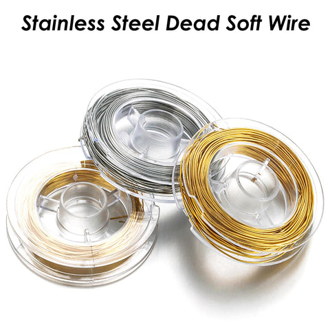 10 Meters x Stainless Steel Wire Gold Silver Wrapping Wire, Dead Soft Wire String, Stainless Steel Beading Wire For Jewelry Making