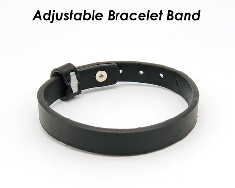 Faux Leather Bracelet Blank, Adjustable Wristband Bracelet Band for Jewelry Making, Charm Bracelet Base with 16mm Slider Bezel Setting