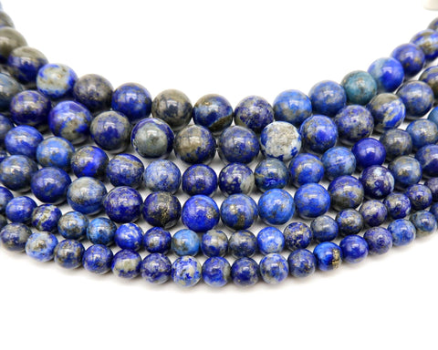 Natural Lapis Lazuli Beads 4mm 6mm 8mm 10mm 12mm Round Loose Beads Natural Lapis Lazuli Gemstone Beads for Bracelets Jewelry Making