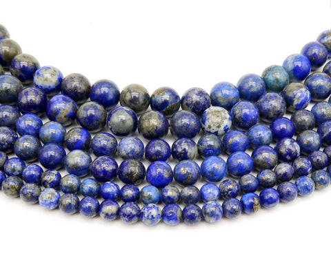 Natural Lapis Lazuli Beads 4mm 6mm 8mm 10mm 12mm Round Loose Beads Natural Lapis Lazuli Gemstone Beads for Bracelets Jewelry Making