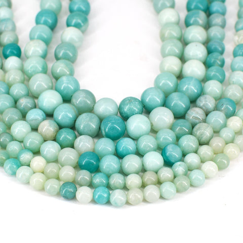 Blue Amazonite Beads, Natural Stone Beads, Genuine Stone Loose Beads, Amazonite Beads,Round Gemstone Beads for Necklace Bracelet Making