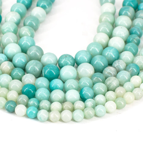 Blue Amazonite Beads, Natural Stone Beads, Genuine Stone Loose Beads, Amazonite Beads,Round Gemstone Beads for Necklace Bracelet Making