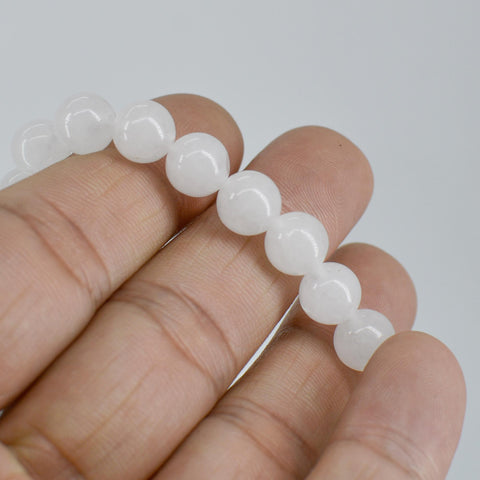 White Jade Beads, Natural Stone Beads, Genuine Stone Beads, White Jade Stone Healing Meditation Gemstone Beads for Necklace Bracelet Making