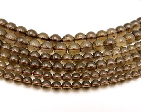 Natural Smoky Quartz Beads 6mm 8mm 10mm Genuine Smoky Quartz Gemstone Round Stone Loose Beads for Bracelets Neckalce Jewelry Making