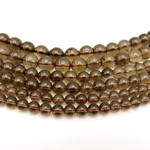 Natural Smoky Quartz Beads 6mm 8mm 10mm Genuine Smoky Quartz Gemstone Round Stone Loose Beads for Bracelets Neckalce Jewelry Making