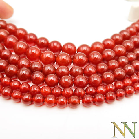 Natural Carnelian Beads 4mm 6mm 8mm 10mm 12mm Round Natural Red Agate Gemstone Genuine Stone Loose Beads for Bracelets Jewelry Making