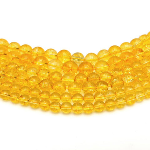 Natural Citrine Beads 6mm 8mm 10mm 12mm Round Yellow Citrine Stone Loose Beads Gemstone for Bracelets Jewelry Making