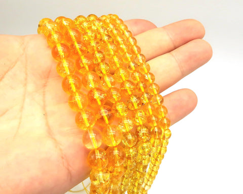 Natural Citrine Beads 6mm 8mm 10mm 12mm Round Yellow Citrine Stone Loose Beads Gemstone for Bracelets Jewelry Making