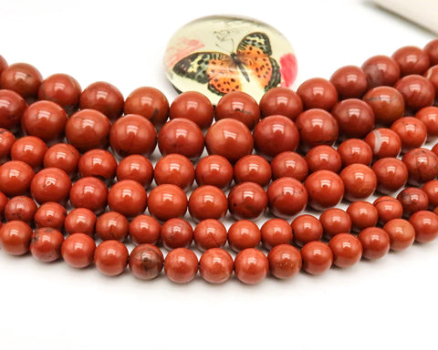 Natural Red Jasper Beads 4mm 6mm 8mm 10mm 12mm Round Natural Red Red Jasper Gemstone Beads for Bracelets Necklace Jewelry Making