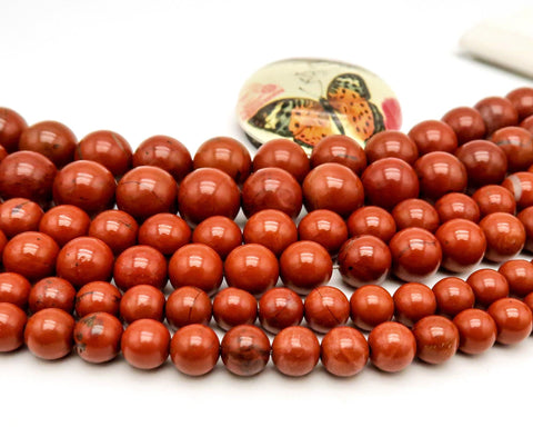 Natural Red Jasper Beads 4mm 6mm 8mm 10mm 12mm Round Natural Red Red Jasper Gemstone Beads for Bracelets Necklace Jewelry Making