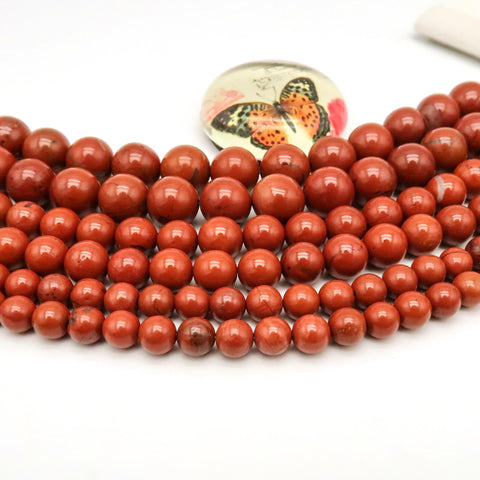 Natural Red Jasper Beads 4mm 6mm 8mm 10mm 12mm Round Natural Red Red Jasper Gemstone Beads for Bracelets Necklace Jewelry Making