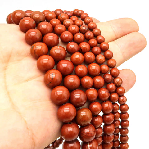 Natural Red Jasper Beads 4mm 6mm 8mm 10mm 12mm Round Natural Red Red Jasper Gemstone Beads for Bracelets Necklace Jewelry Making