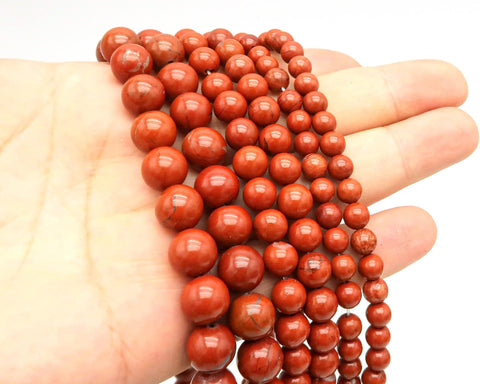 Natural Red Jasper Beads 4mm 6mm 8mm 10mm 12mm Round Natural Red Red Jasper Gemstone Beads for Bracelets Necklace Jewelry Making