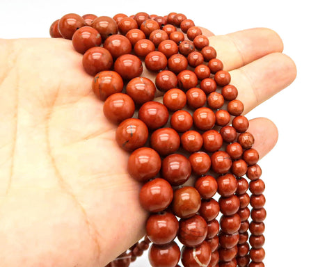 Natural Red Jasper Beads 4mm 6mm 8mm 10mm 12mm Round Natural Red Red Jasper Gemstone Beads for Bracelets Necklace Jewelry Making