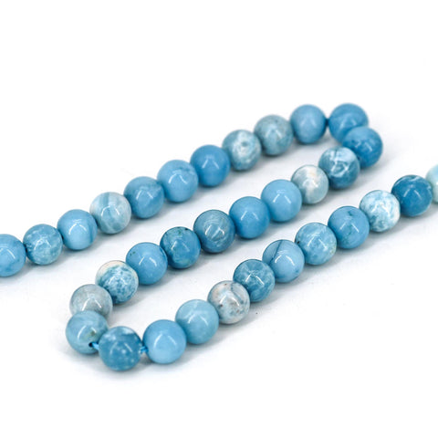 Larimar Beads, Natural Stone Beads, Genuine Stone Beads, Blue Larimar Quartz Beads, Round Gemstone Beads for Necklace Bracelet Making