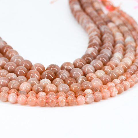 Sunstone Beads, Natural Stone Beads, Genuine Stone Loose Beads, Round Sun Stone Gemstone Beads for Necklace Bracelet Jewelry Making