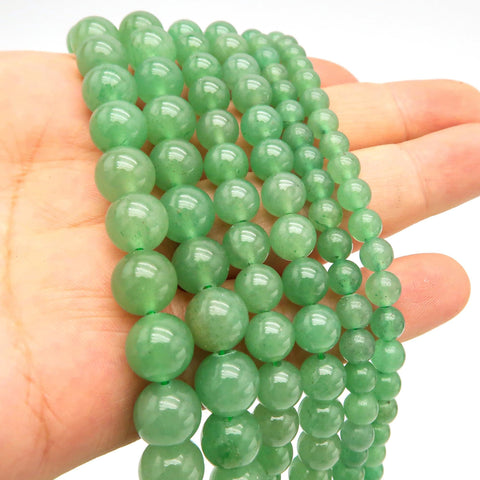 Natural Green Aventurine Beads 4mm 6mm 8mm 10mm 12mm Round Natural Green Jade Bead Gemstones for Bracelets Jewelry Making