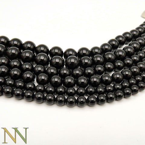 Natural Black Onyx Beads 4mm 6mm 8mm 10mm 12mm Round Natural Black Onyx Gemstones Loose Beads for Bracelets Necklace Jewelry Making