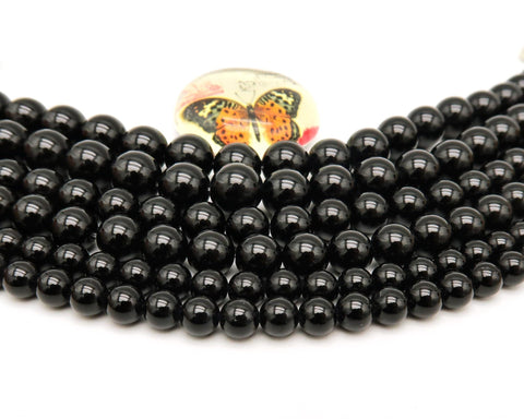 Natural Black Onyx Beads 4mm 6mm 8mm 10mm 12mm Round Natural Black Onyx Gemstones Loose Beads for Bracelets Necklace Jewelry Making