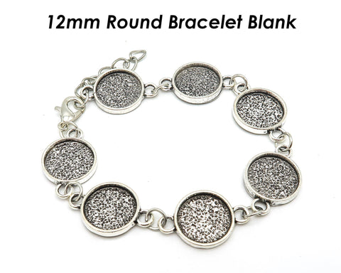 12mm Bezel Bracelet Blanks for Jewelry Making, Blank Bracelet Setting, 12mm Round Bracelet Base, Handmade Bracelet Bezel Tray