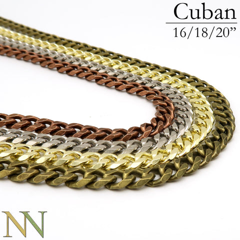 8mm Cuban Necklaces for Men Women, Big Cuban Link Necklace, Stainless Steel Curb Chain Necklace Steel Gold Bronze Copper, Gift for Him Her